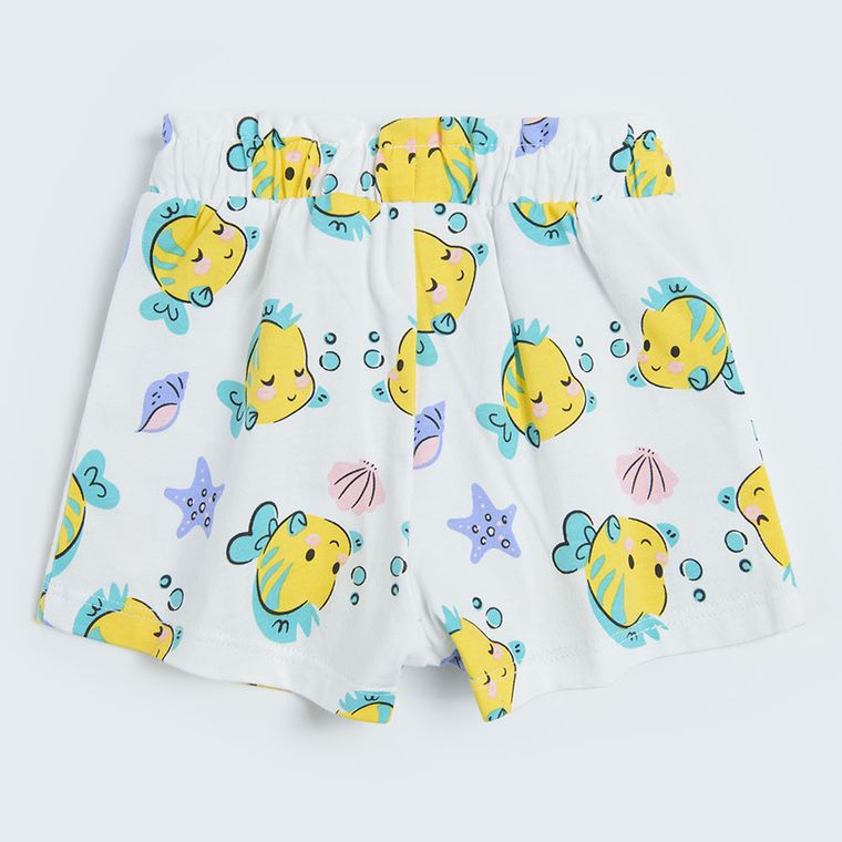 Cool Club, Szorty dziewczęce, białe, różowe, Księżniczki Disneya, zestaw, 2 szt.