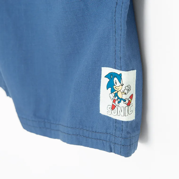 Cool Club, Szorty materiałowe chłopięce, niebieskie, Sonic the Hedgehog