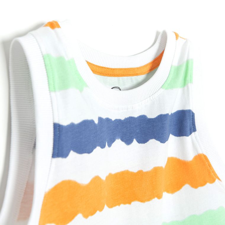 Cool Club, T-shirt chłopięcy bez rękawów, biały