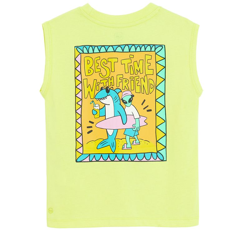 Cool Club, T-shirt chłopięcy bez rękawów, żółty