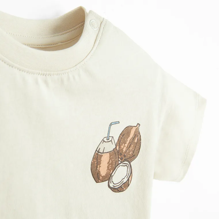 Cool Club, T-shirt chłopięcy, beżowy