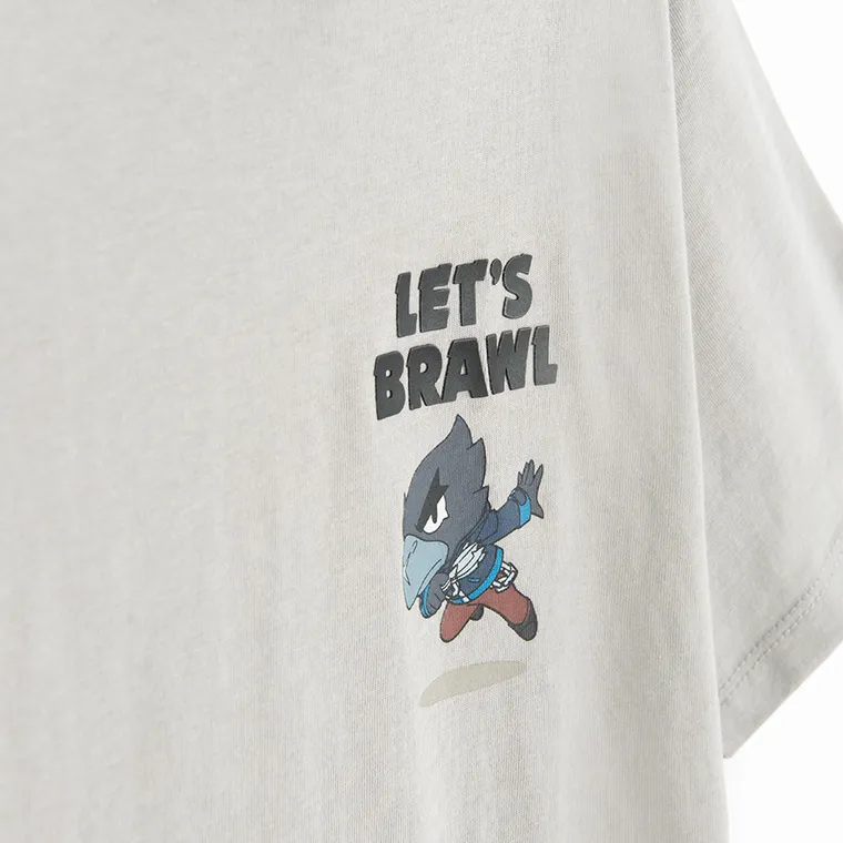 Cool Club, T-shirt chłopięcy, beżowy, Brawl Stars