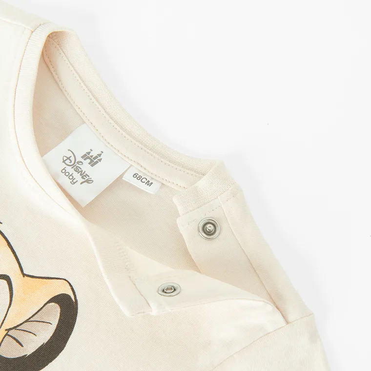 Cool Club, T-shirt chłopięcy, beżowy, Król Lew