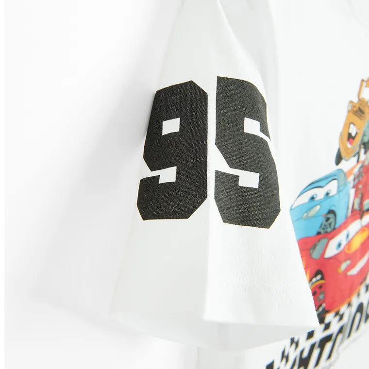 Cool Club, T-shirt chłopięcy, biały, Auta