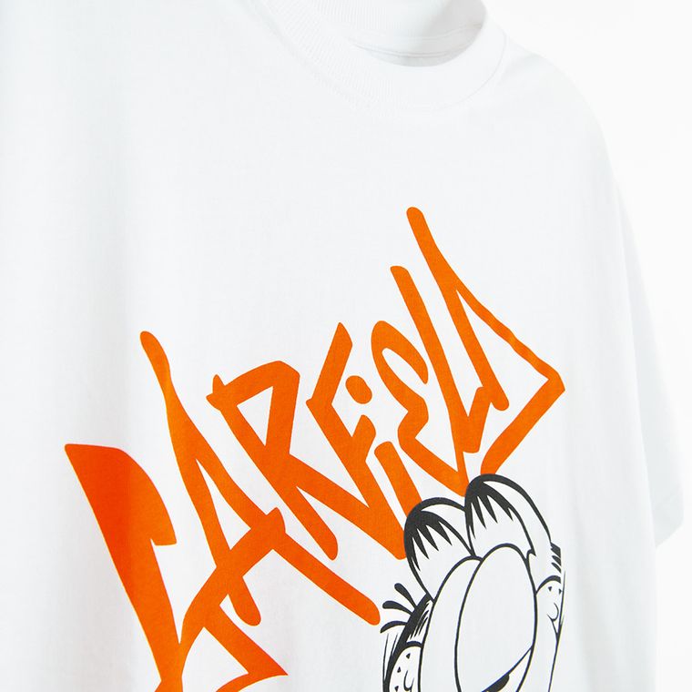 Cool Club, T-shirt chłopięcy, biały, Garfield