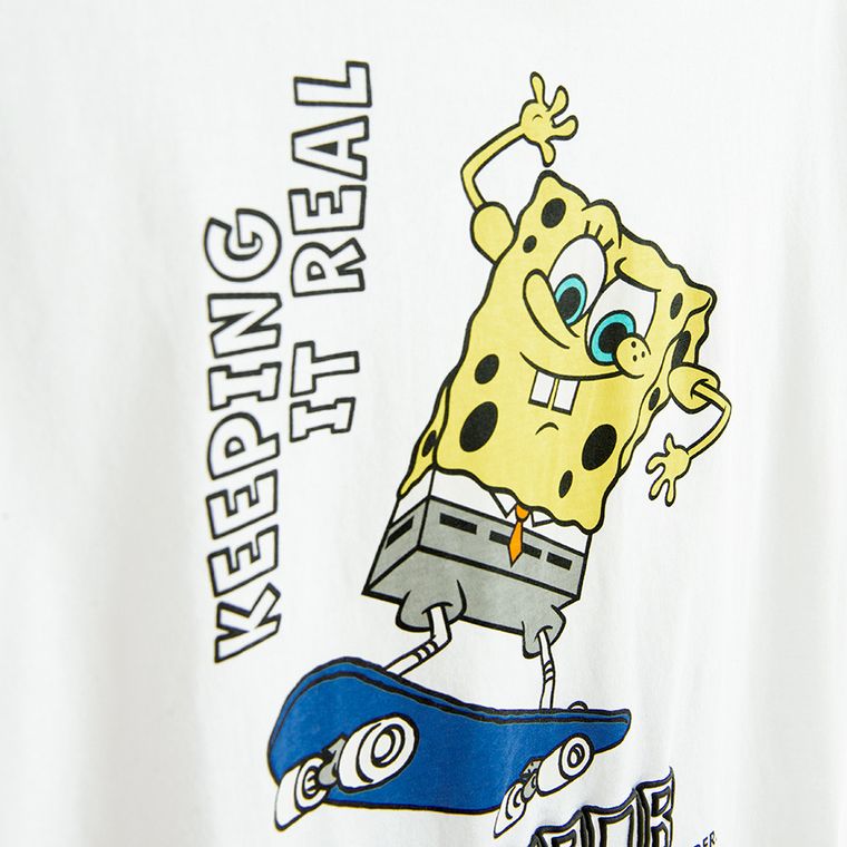Cool Club, T-shirt chłopięcy, biały, SpongeBob