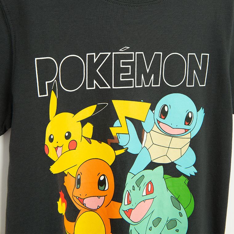 Cool Club, T-shirt chłopięcy, ciemnoszary, Pokemon