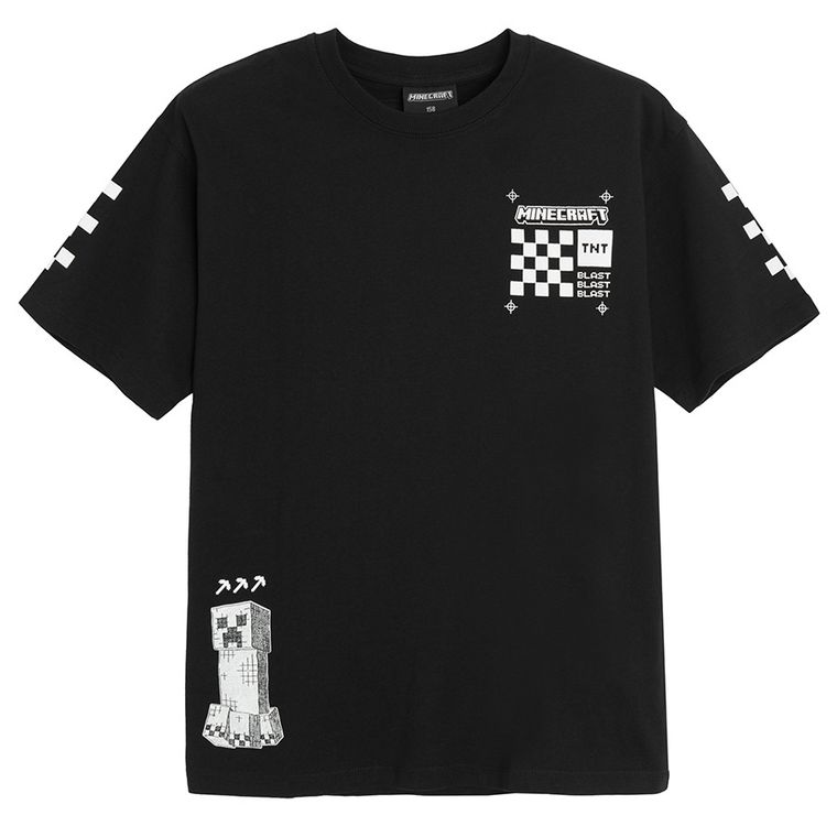 Cool Club, T-shirt chłopięcy, czarny, Minecraft