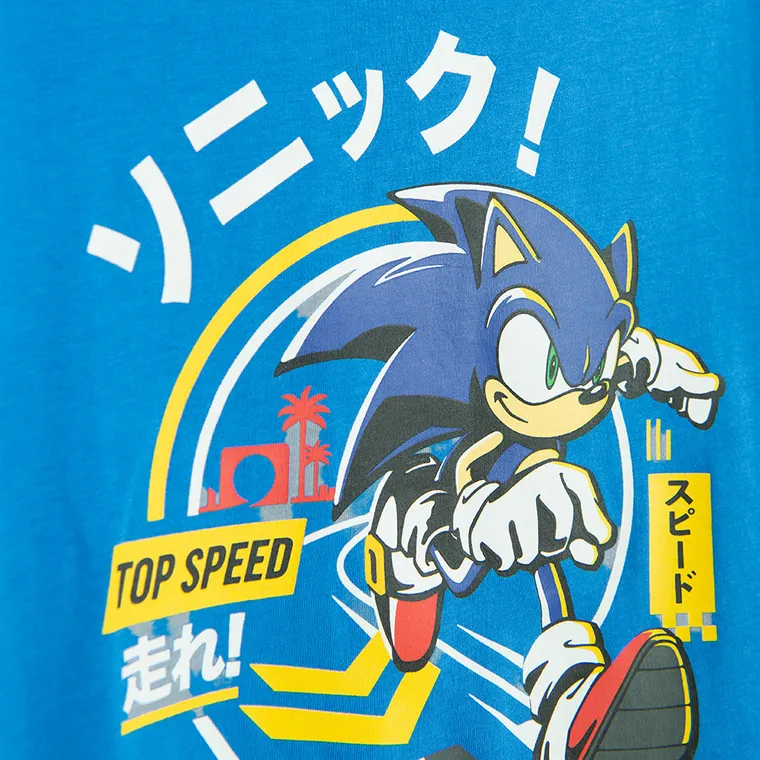 Cool Club, T-shirt chłopięcy, niebieski, Sonic the Hedgehog