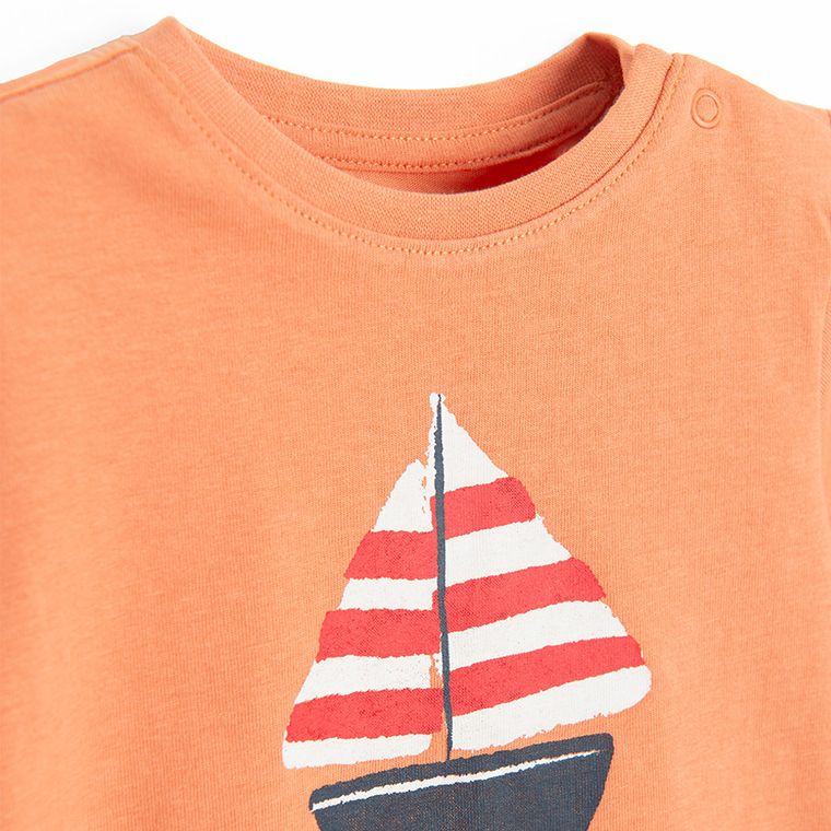 Cool Club, T-shirt chłopięcy, pomarańczowy