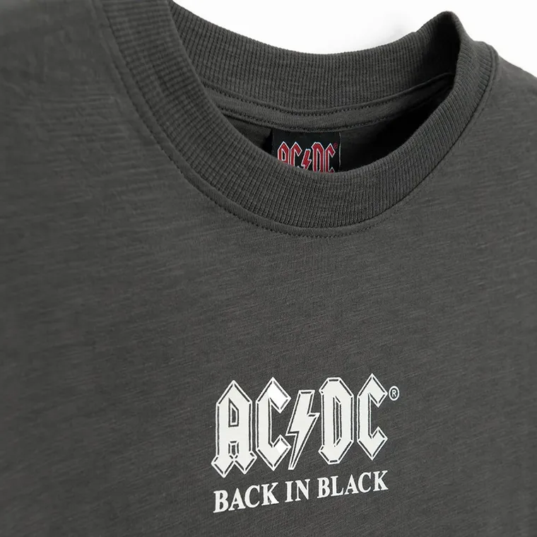 Cool Club, T-shirt chłopięcy, szary, AC/DC
