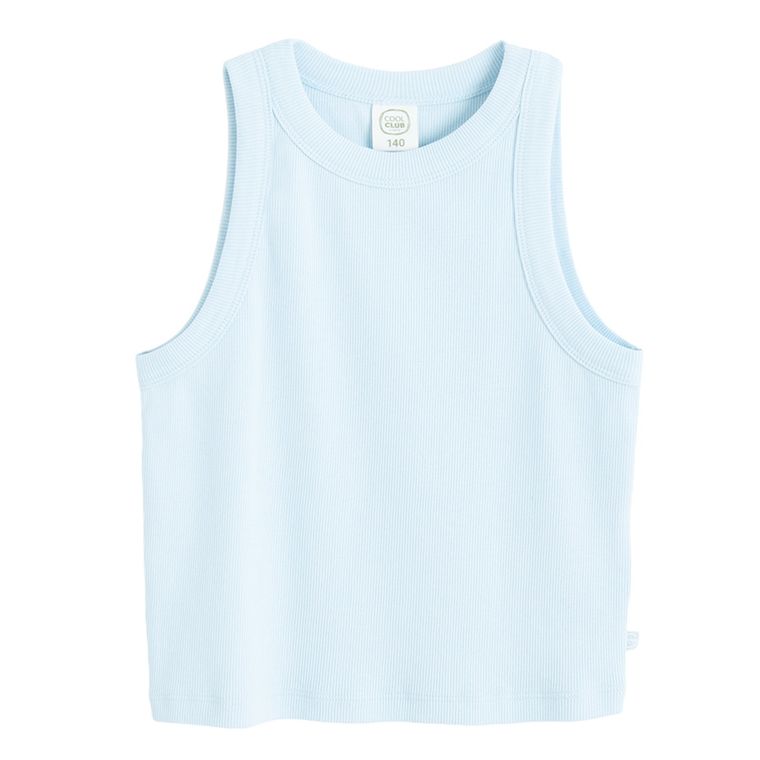 Cool Club, T-shirt dziewczęcy bez rękawów, prążkowany, mix, zestaw, 4 szt.
