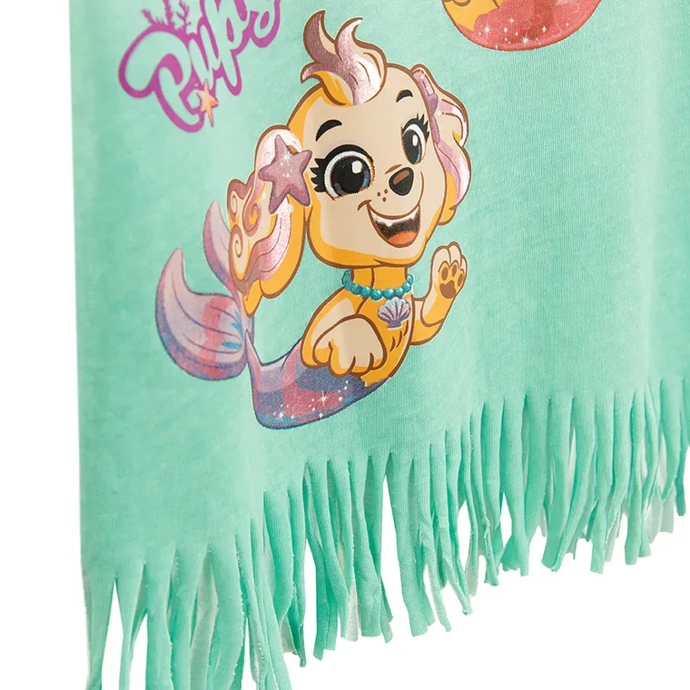 Cool Club, T-shirt dziewczęcy, biało-turkusowy, Psi Patrol