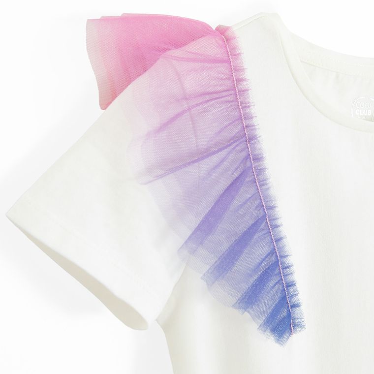 Cool Club, T-shirt dziewczęcy, biały