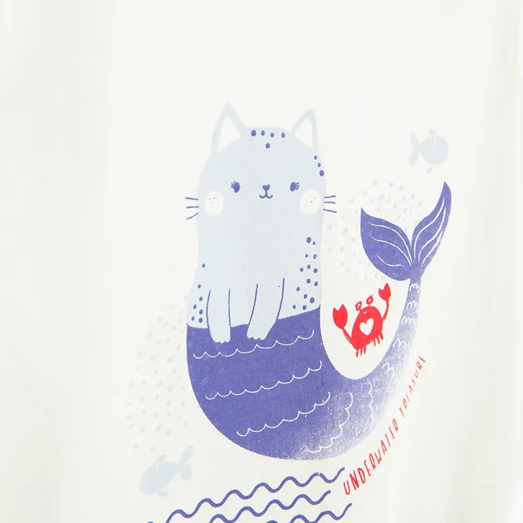 Cool Club, T-shirt dziewczęcy, biały