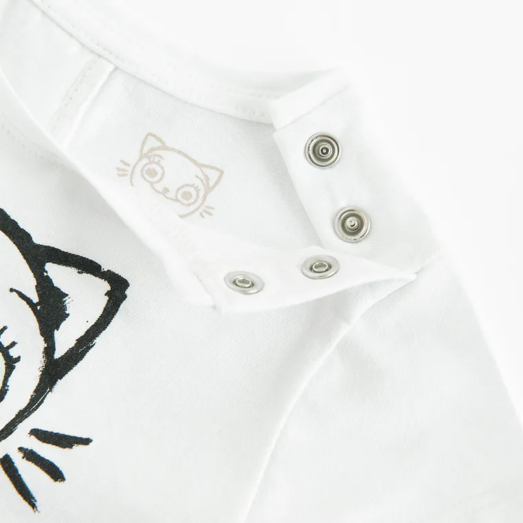 Cool Club, T-shirt dziewczęcy, biały, Kicia Kocia