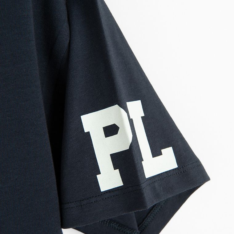 Cool Club, T-shirt dziewczęcy, crop top, granatowy