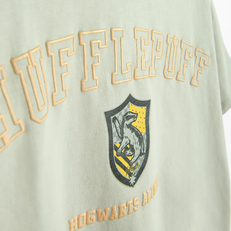 Cool Club, T-shirt dziewczęcy, crop top, khaki, Harry Potter