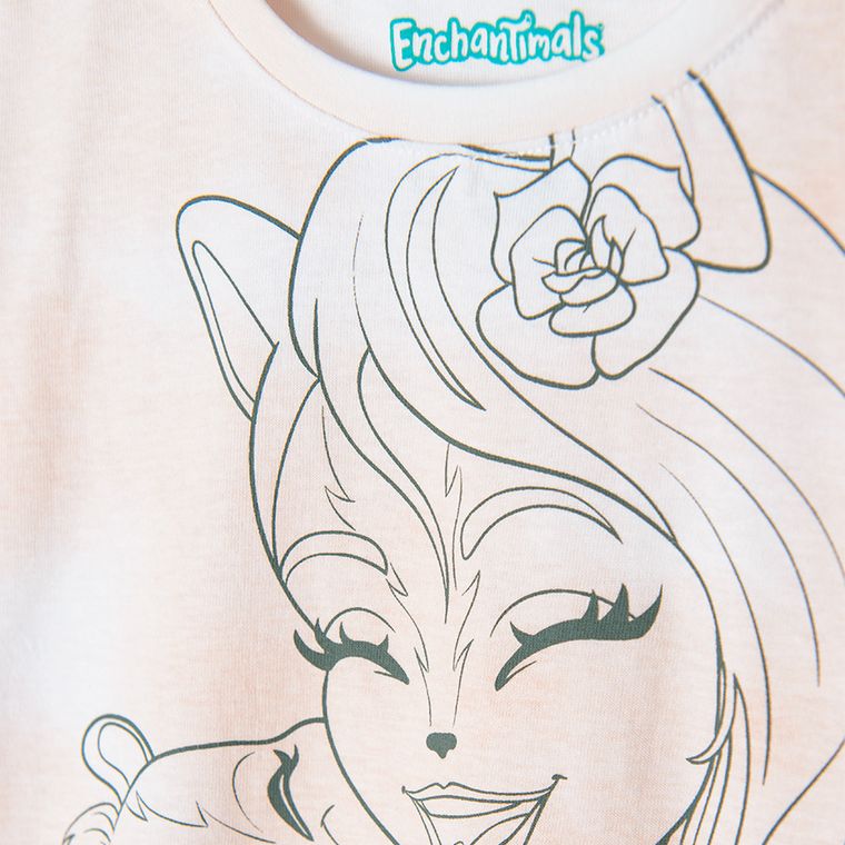 Cool Club, T-shirt dziewczęcy, jasnoróżowy, tie dye, Enchantimals