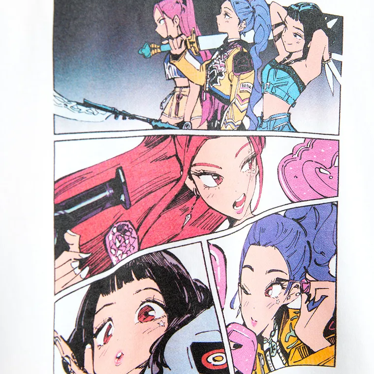 Cool Club, T-shirt dziewczęcy, oversize, biały, K-Pop Demon Hunters