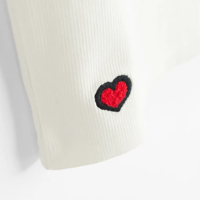 Cool Club, T-shirt dziewczęcy, prążkowany, biały, Hello Kitty and Friends