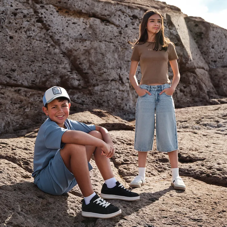 Cool Club, T-shirt dziewczęcy, prążkowany, brązowy