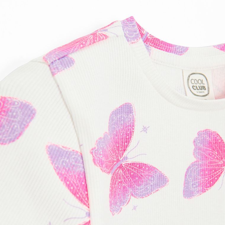 Cool Club, T-shirt dziewczęcy, prążkowany, mix, zestaw, 2 szt.