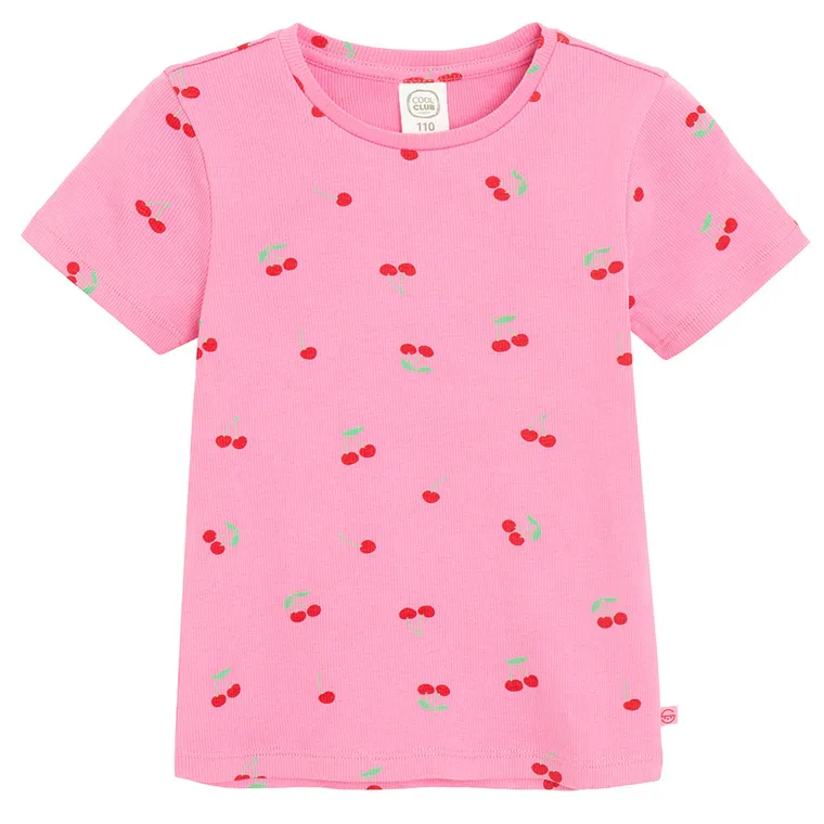 Cool Club, T-shirt dziewczęcy, prążkowany, mix, zestaw, 2 szt.