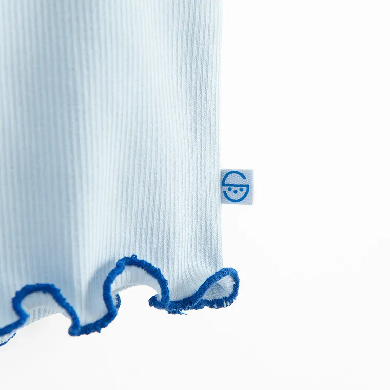 Cool Club, T-shirt dziewczęcy, prążkowany, niebieski