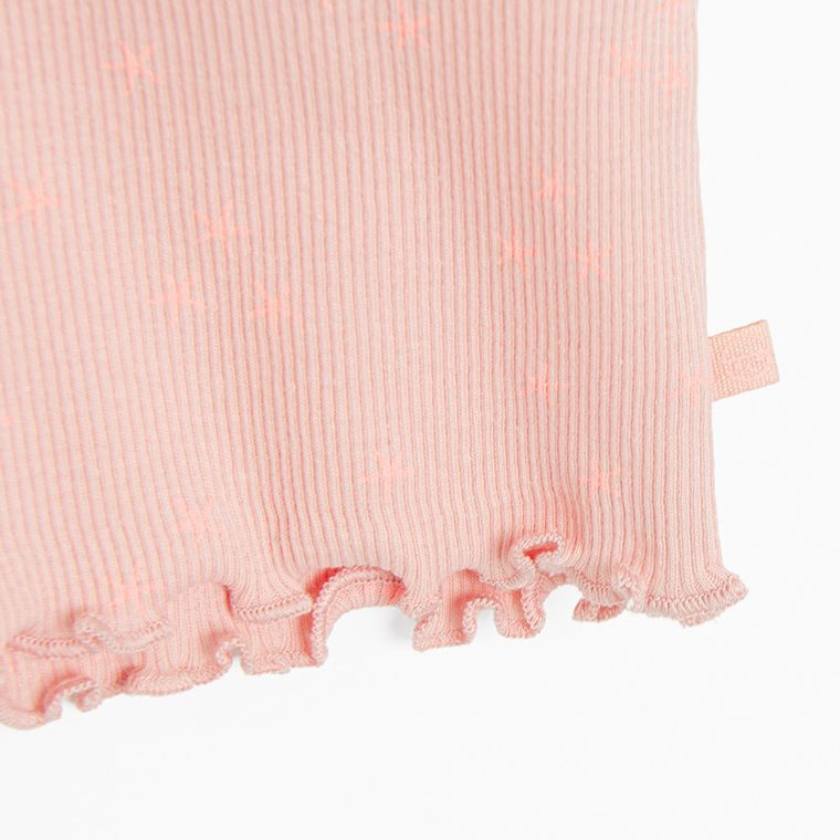 Cool Club, T-shirt dziewczęcy, prążkowany, pomarańczowy