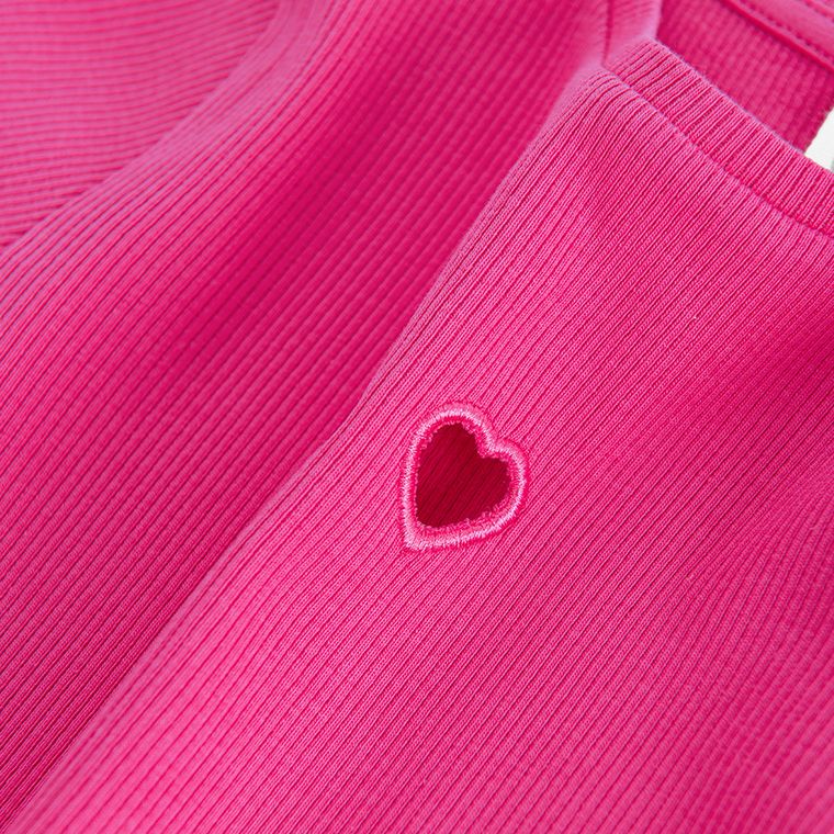 Cool Club, T-shirt dziewczęcy, prążkowany, różowy