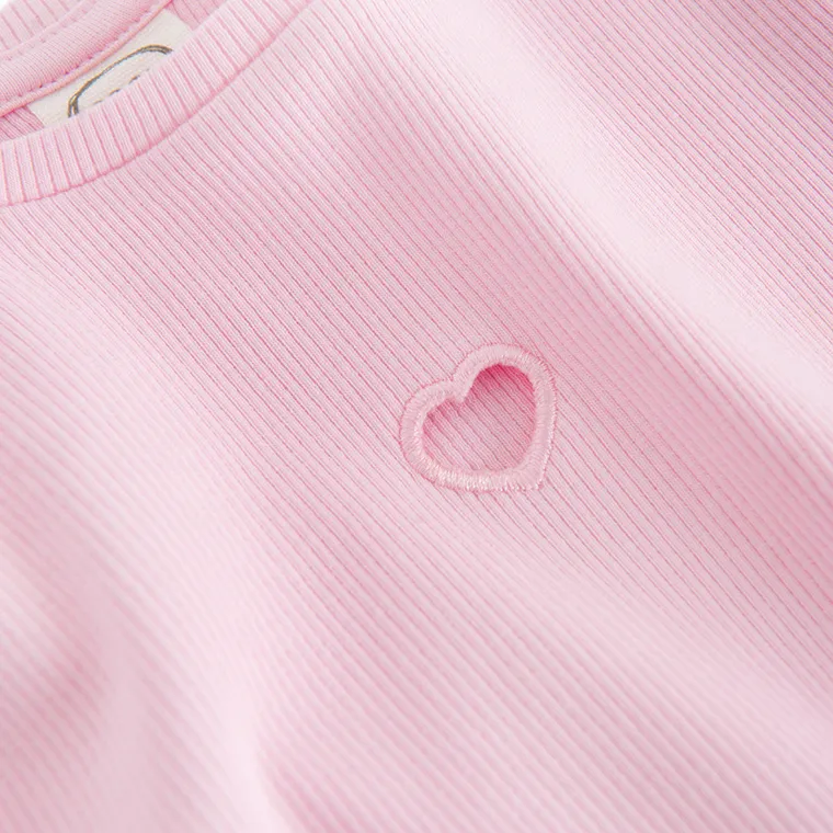 Cool Club, T-shirt dziewczęcy, prążkowany, różowy