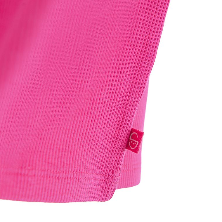 Cool Club, T-shirt dziewczęcy, prążkowany, różowy