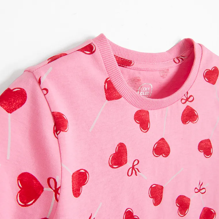 Cool Club, T-shirt dziewczęcy, różowy