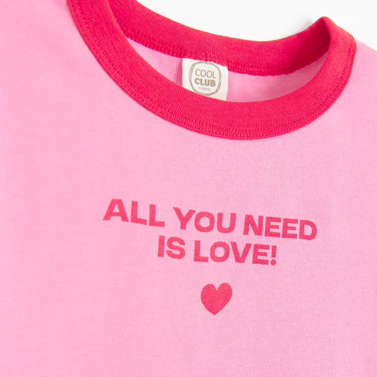 Cool Club, T-shirt dziewczęcy, różowy