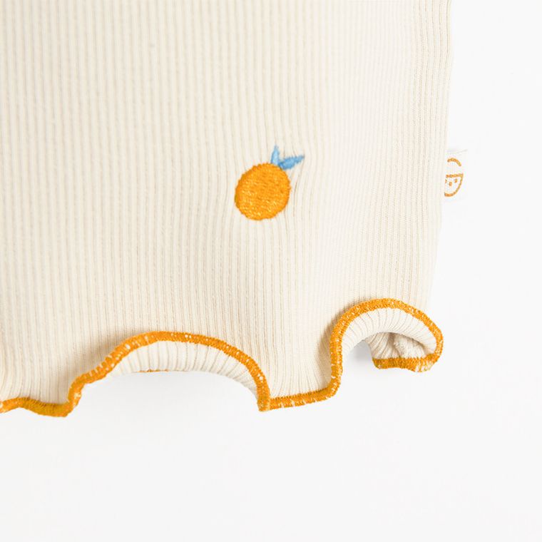 Cool Club, Top dziewczęcy, prążkowany, beżowy