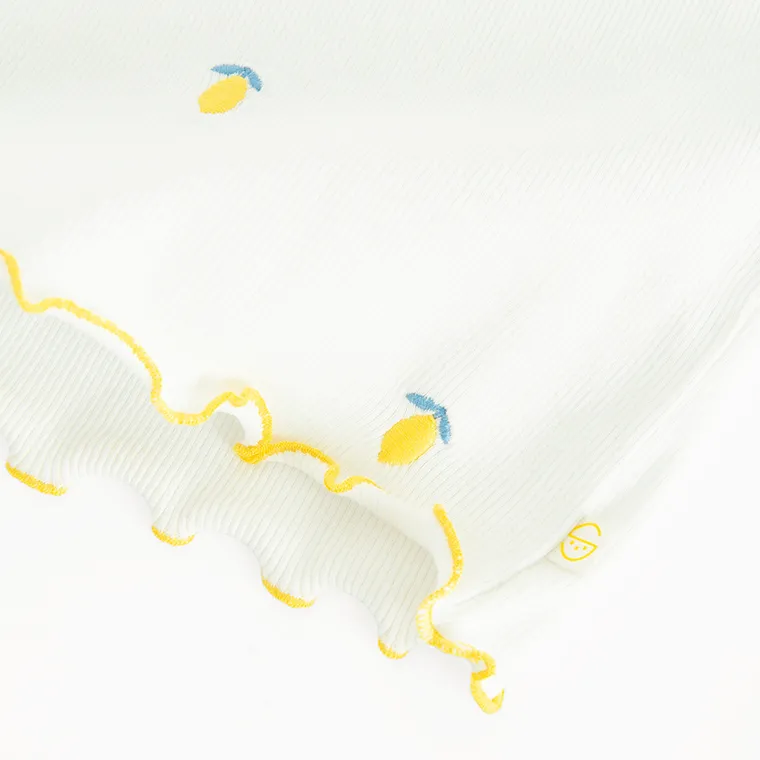 Cool Club, Top dziewczęcy, prążkowany, biały