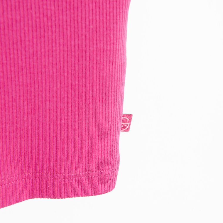 Cool Club, Top dziewczęcy, prążkowany, różowy