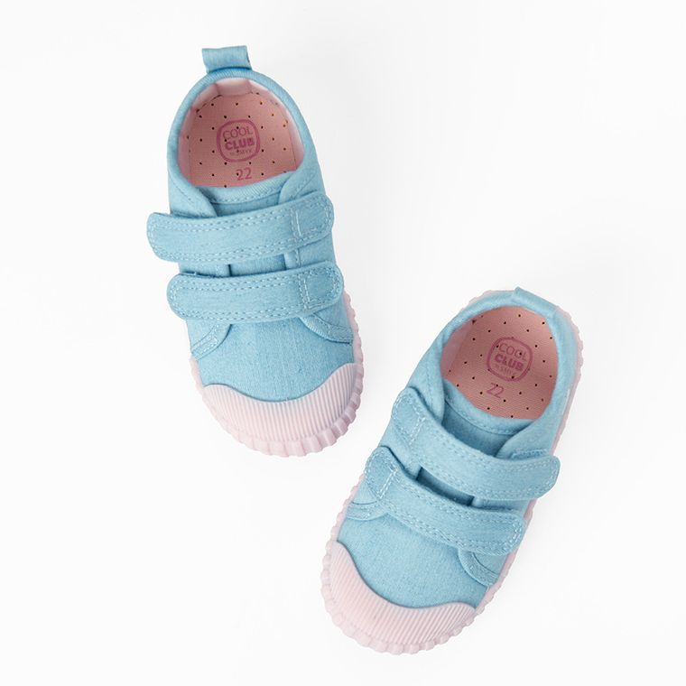 Cool Club, Trampki dziewczęce, niebieskie, Zdrowa Stopa, podeszwa Barefoot