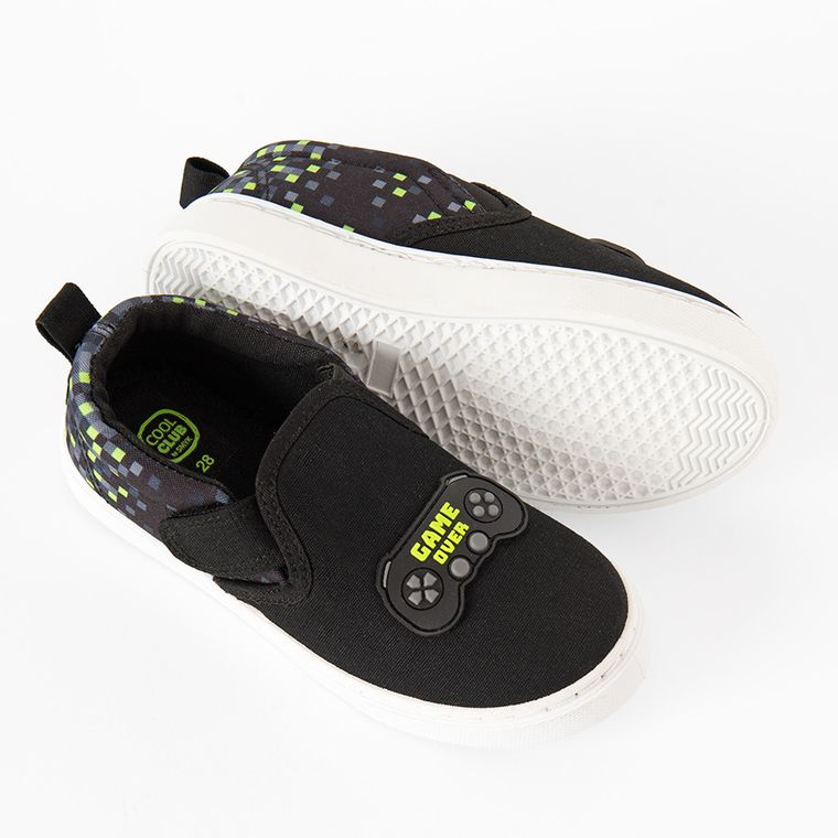Cool Club, Trampki slip on chłopięce, czarne