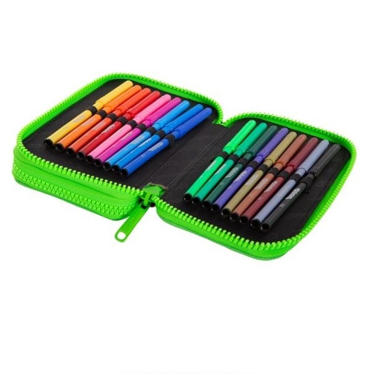 CoolPack, Jumper 2, piórnik rozkładany, podwójny, z wyposażeniem, City Jungle