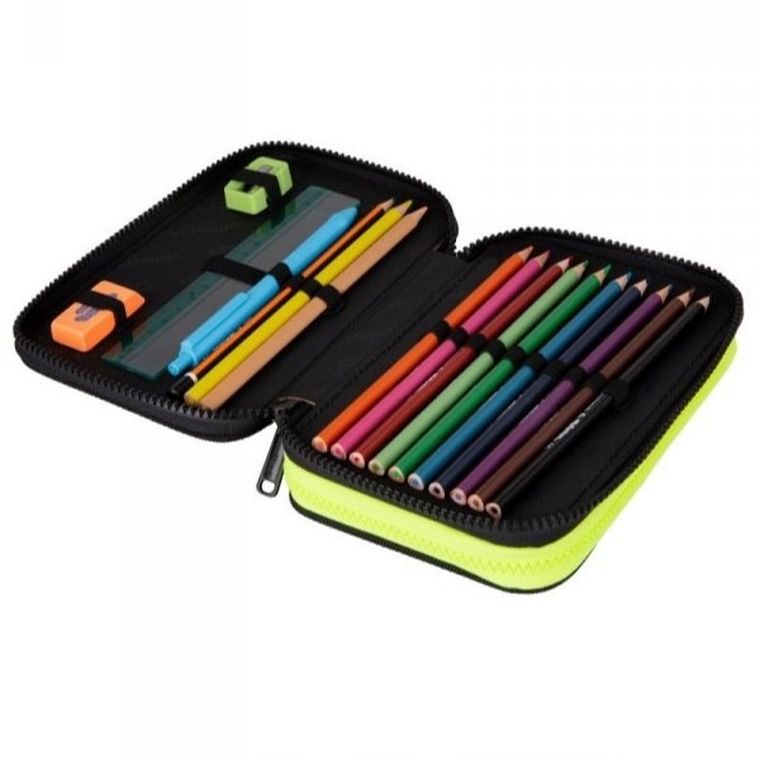 CoolPack, Jumper 2, piórnik rozkładany, podwójny, z wyposażeniem, Gradient Lemon