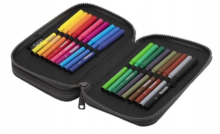 CoolPack, Jumper 2, piórnik rozkładany, podwójny, z wyposażeniem, Rpet Grey