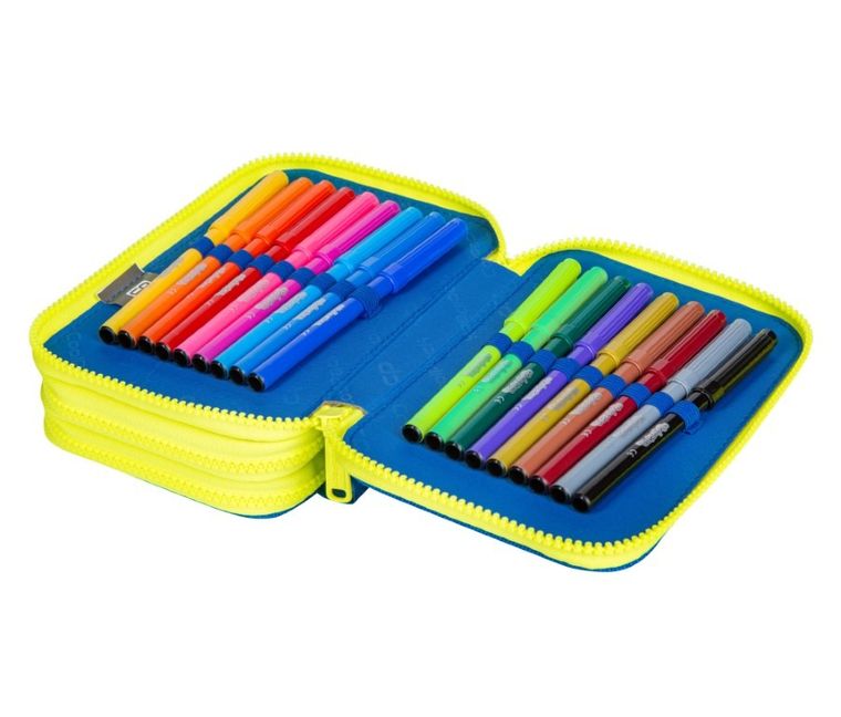 CoolPack, Jumper 3, piórnik rozkładany, potrójny, z wyposażeniem, Football 2T