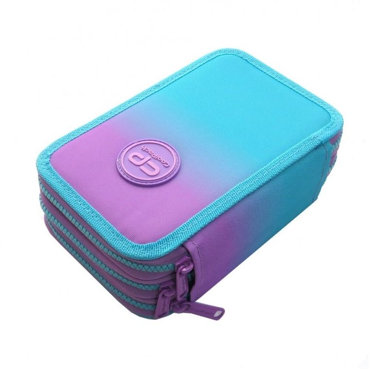 CoolPack, Jumper 3, piórnik rozkładany, potrójny, z wyposażeniem, Gradient Blueberry