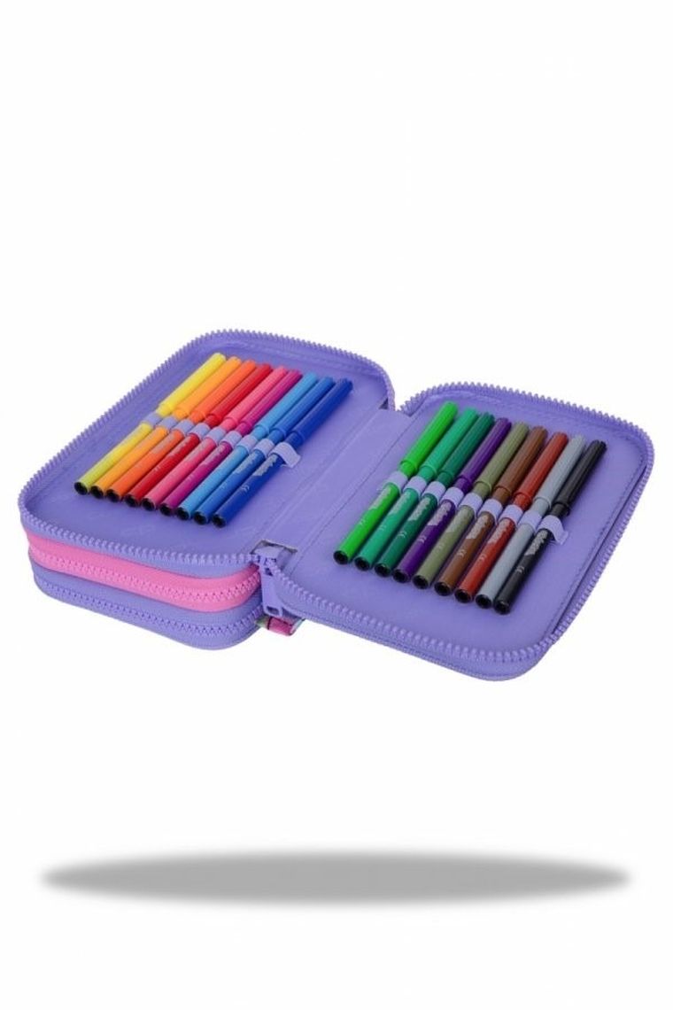 CoolPack, Jumper 3, piórnik rozkładany, potrójny, z wyposażeniem, Sew Pastel Heart