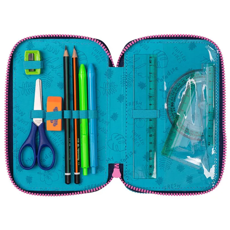 CoolPack, Lilo i Stitch, Jumper 3, piórnik rozkładany, potrójny, z wyposażeniem, Blue