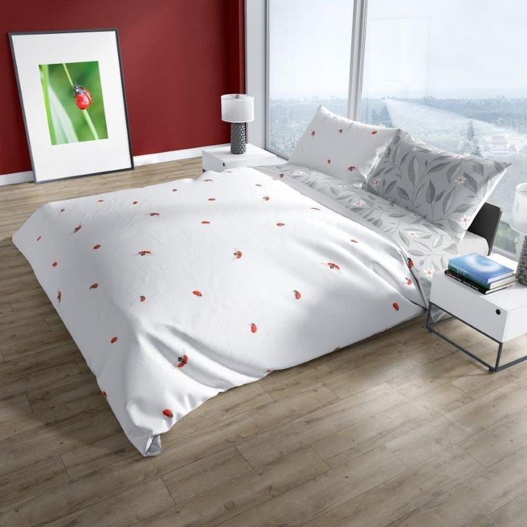 Cottage Home, Biedronki, 2-częściowy komplet pościeli bawełnianej, 140-200 cm