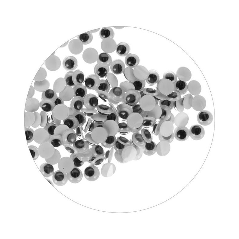 Craft With Fun, ozdoba dekoracyjna, oczy, 7 mm, 150 elementów