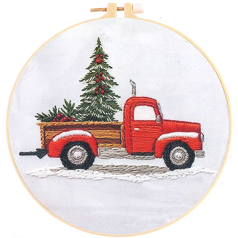 Craft With Fun, zestaw do haftowania, pick-up z choinką